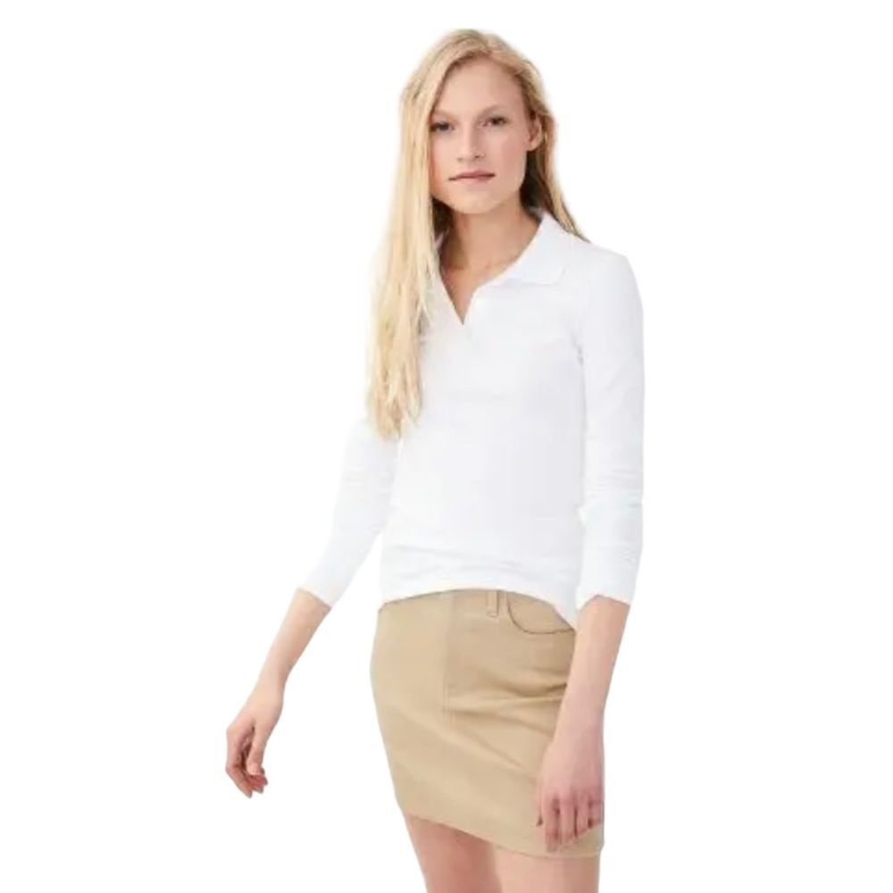 🆕Aeropostale White Long Sleeve Uniform Piqué Polo